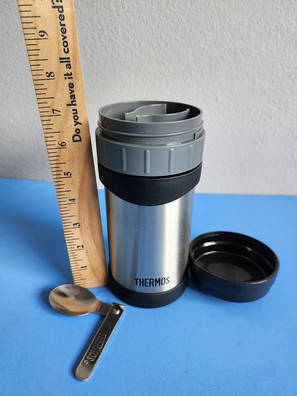 Thermos 16oz Insulated Stainless Steel Food Jar with Folding Spoon - Silver